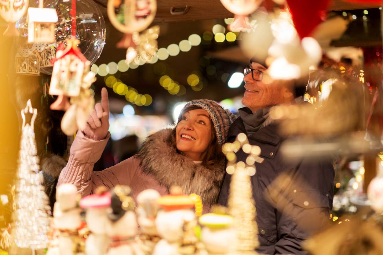 Couple at a Dorset Christmas Market