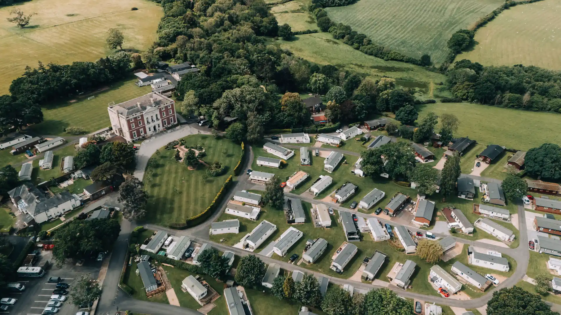 aerial view of Merley house and holiday homes