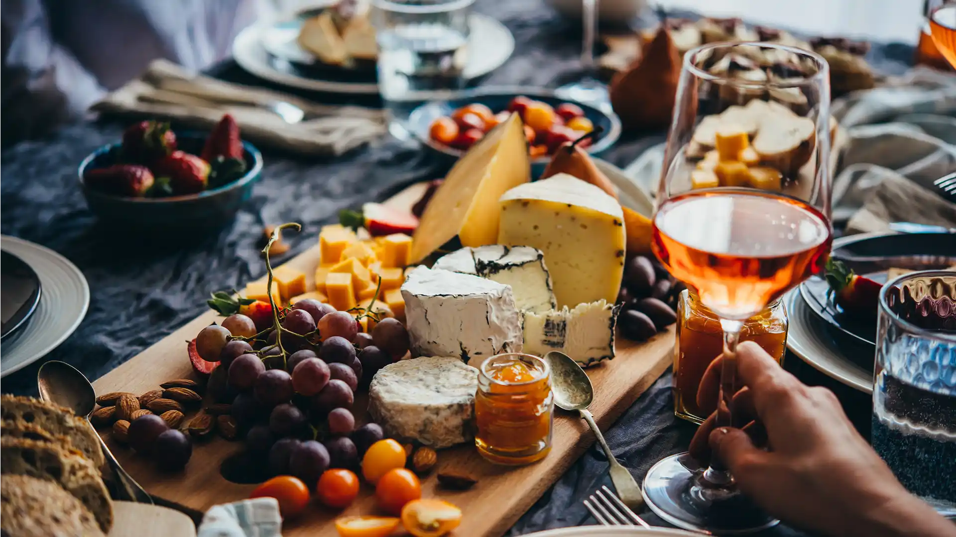Dinner Party Wine and Cheese